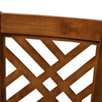 Ensemble de salle à manger 5 pièces en tissu Caron et bois, gris/noyer - Baxton Studio : Table moderne en bois d'hévéa et 4 chaises sans accoudoirs rembourrées