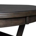 Ensemble de salle à manger 5 pièces Taylor hauteur standard 4 chaises latérales en similicuir Noyer - Picket House Furnishings : Table ronde, Structure en bois d'hévéa, Rembourrage en mousse