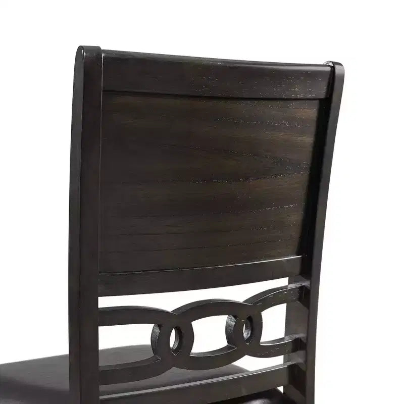 Ensemble de salle à manger 5 pièces Taylor hauteur standard 4 chaises latérales en similicuir Noyer - Picket House Furnishings : Table ronde, Structure en bois d'hévéa, Rembourrage en mousse