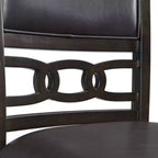 Ensemble de salle à manger 5 pièces Taylor hauteur standard 4 chaises latérales en similicuir Noyer - Picket House Furnishings : Table ronde, Structure en bois d'hévéa, Rembourrage en mousse