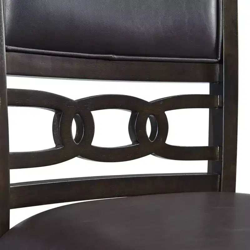 Ensemble de salle à manger 5 pièces Taylor hauteur standard 4 chaises latérales en similicuir Noyer - Picket House Furnishings : Table ronde, Structure en bois d'hévéa, Rembourrage en mousse