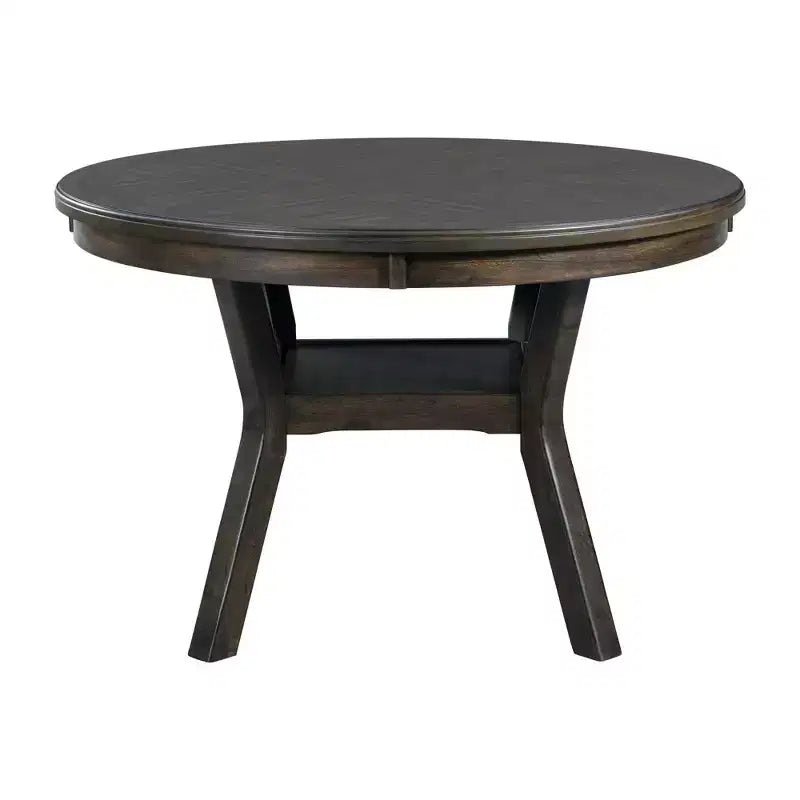Ensemble de salle à manger 5 pièces Taylor hauteur standard 4 chaises latérales en similicuir Noyer - Picket House Furnishings : Table ronde, Structure en bois d'hévéa, Rembourrage en mousse