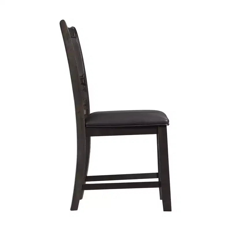 Ensemble de salle à manger 5 pièces Taylor hauteur standard 4 chaises latérales en similicuir Noyer - Picket House Furnishings : Table ronde, Structure en bois d'hévéa, Rembourrage en mousse