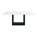 Picket House Furnishings Willow Marble Standard Height Dining Table White: Modern 6-Seater, MDF & Wood Veneer