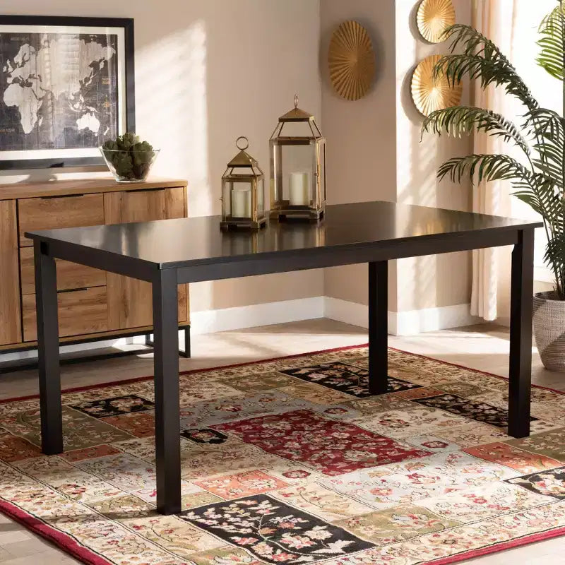 Table à manger rectangulaire en bois Eveline Expresso - Baxton Studio