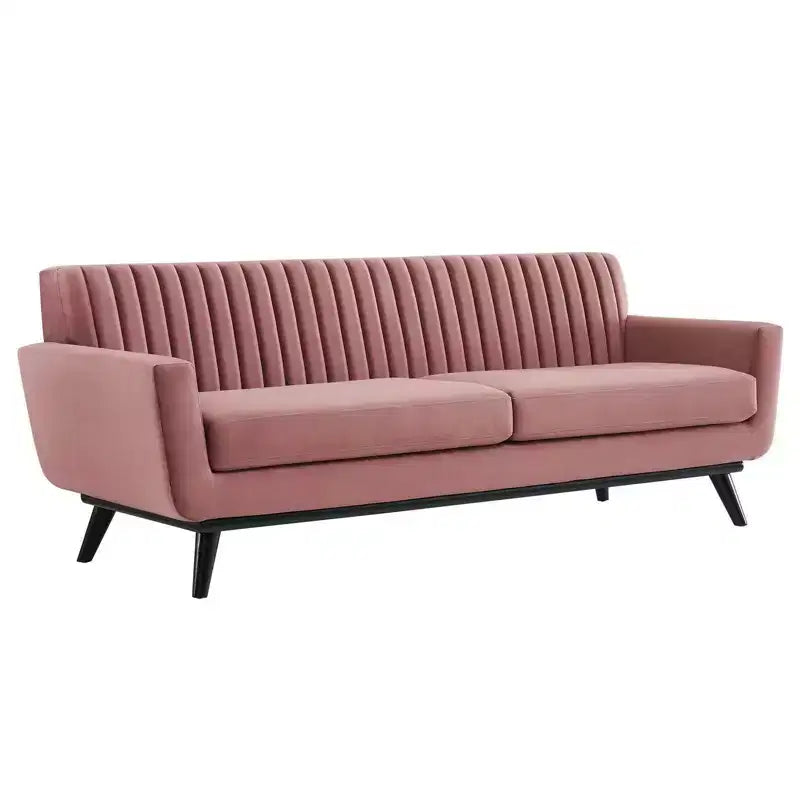 Canapé performance velours capitonné Engage Dusty Rose – Modway : Rembourré, Structure en bois, Garnissage en mousse