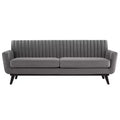 Engage Channel Tufted Performance Velvet Sofa Gray - Modway: Upholstered, Wood Frame, Foam Fill