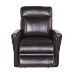 Fauteuil inclinable électrique Coachella marron : Accent contemporain avec port USB, mousse haute densité, finition brillante, rembourré