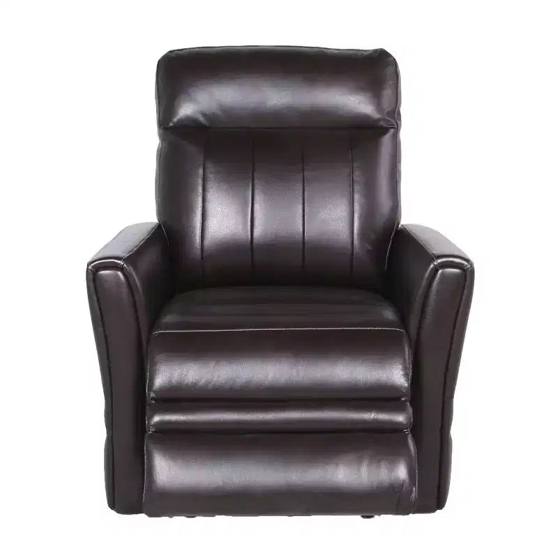 Fauteuil inclinable électrique Coachella marron : Accent contemporain avec port USB, mousse haute densité, finition brillante, rembourré