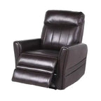 Fauteuil inclinable électrique Coachella marron : Accent contemporain avec port USB, mousse haute densité, finition brillante, rembourré