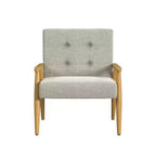 Fauteuil d'appoint en bois gris clair - HomePop : Polyester rembourré, Construction en contreplaqué, Capacité 113 kg