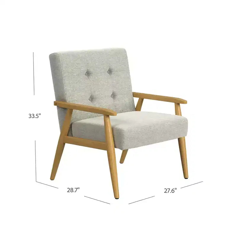 Fauteuil d'appoint en bois gris clair - HomePop : Polyester rembourré, Construction en contreplaqué, Capacité 113 kg