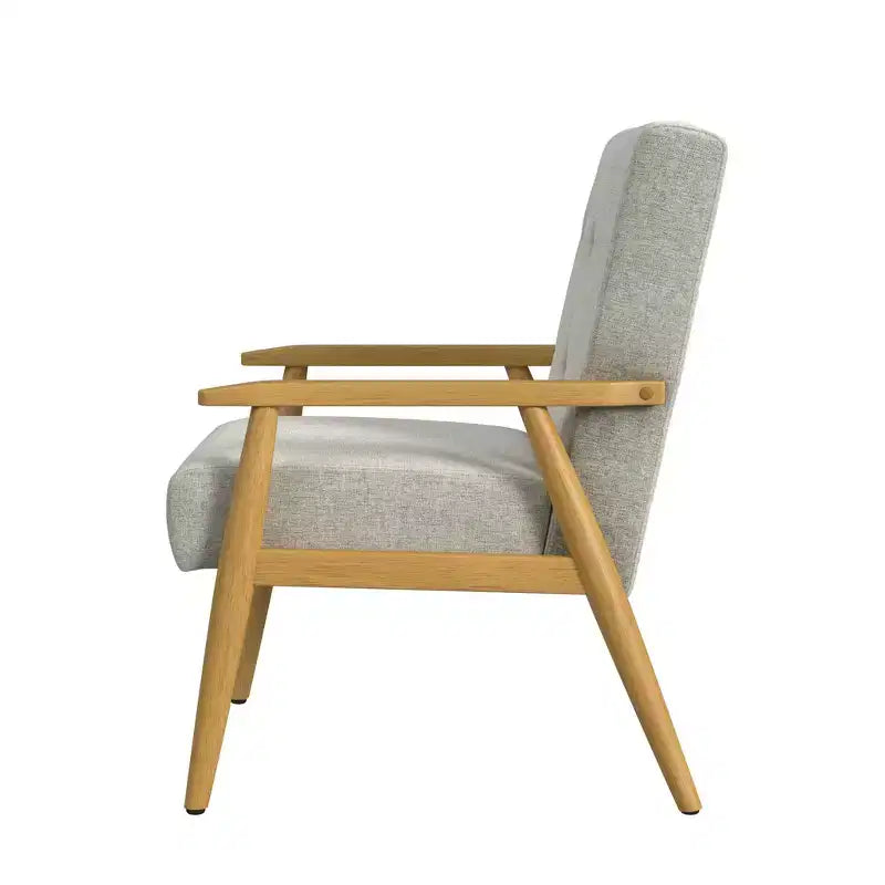 Fauteuil d'appoint en bois gris clair - HomePop : Polyester rembourré, Construction en contreplaqué, Capacité 113 kg