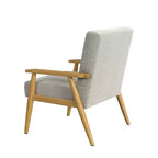 Fauteuil d'appoint en bois gris clair - HomePop : Polyester rembourré, Construction en contreplaqué, Capacité 113 kg
