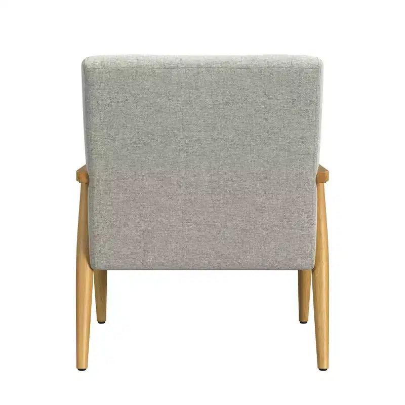 Fauteuil d'appoint en bois gris clair - HomePop : Polyester rembourré, Construction en contreplaqué, Capacité 113 kg