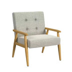 Fauteuil d'appoint en bois gris clair - HomePop : Polyester rembourré, Construction en contreplaqué, Capacité 113 kg