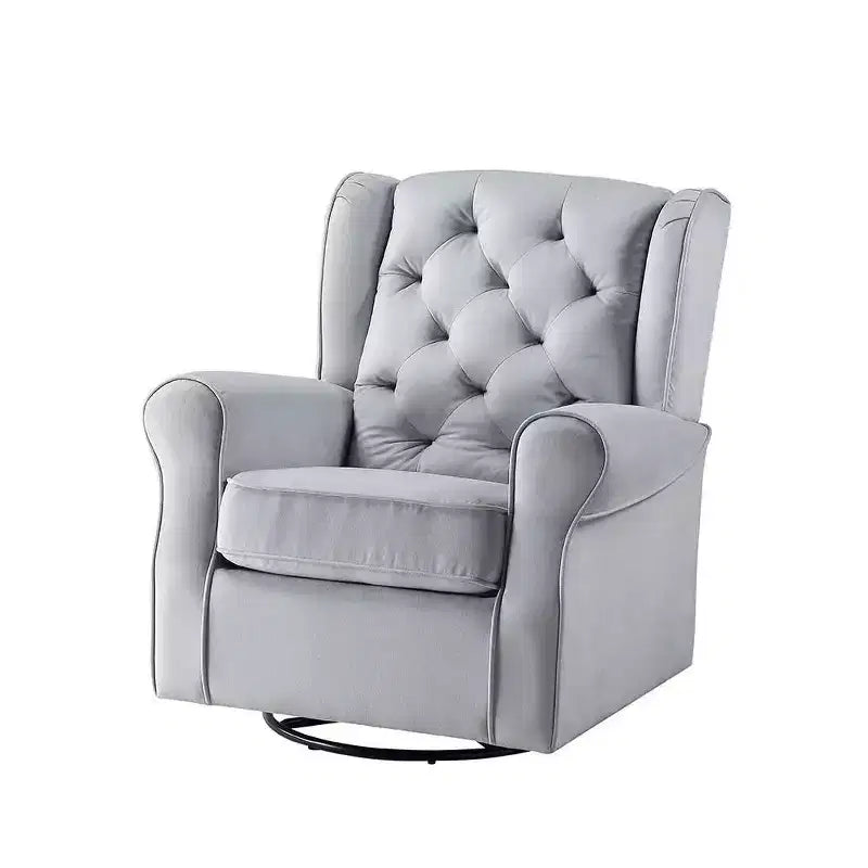Chaises d'appoint Zeger 35" Tissu gris - Acme Furniture : Pivotantes, coton, structure bois et métal