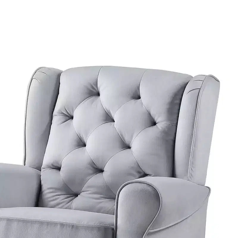 Chaises d'appoint Zeger 35" Tissu gris - Acme Furniture : Pivotantes, coton, structure bois et métal