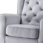 Chaises d'appoint Zeger 35" Tissu gris - Acme Furniture : Pivotantes, coton, structure bois et métal