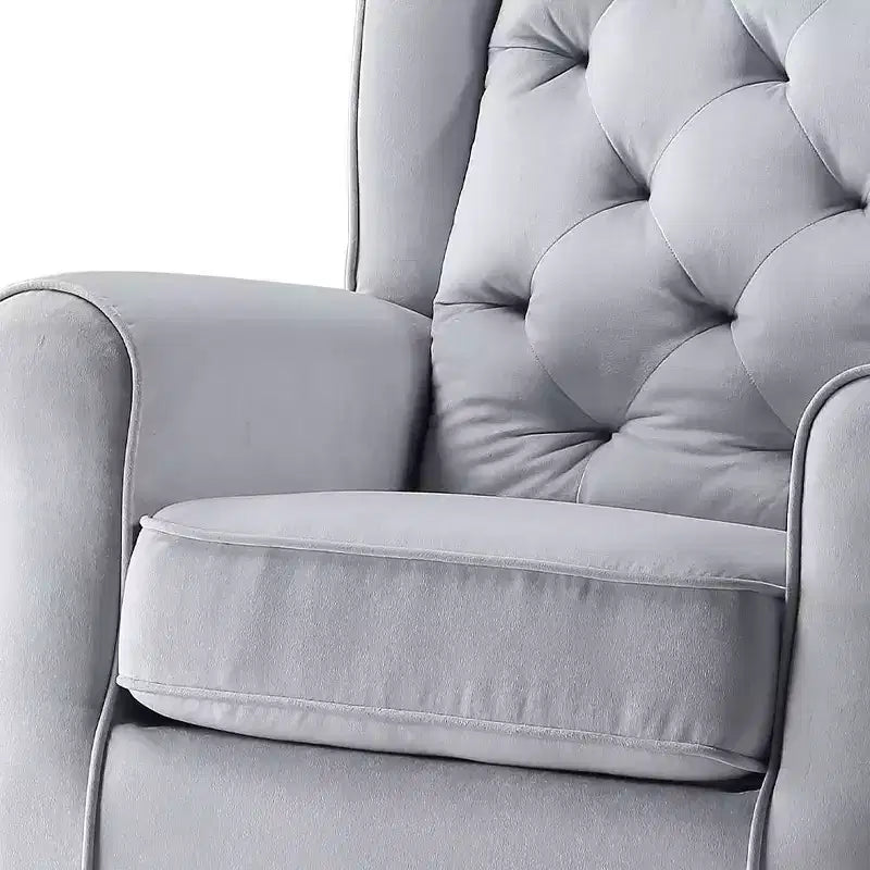 Chaises d'appoint Zeger 35" Tissu gris - Acme Furniture : Pivotantes, coton, structure bois et métal