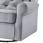 Chaises d'appoint Zeger 35" Tissu gris - Acme Furniture : Pivotantes, coton, structure bois et métal
