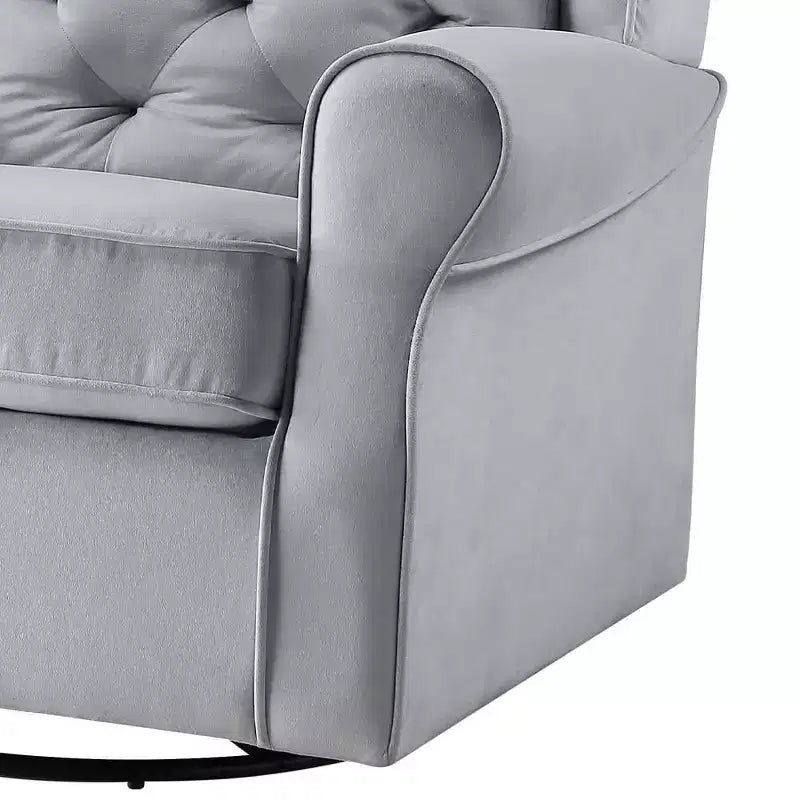 Chaises d'appoint Zeger 35" Tissu gris - Acme Furniture : Pivotantes, coton, structure bois et métal