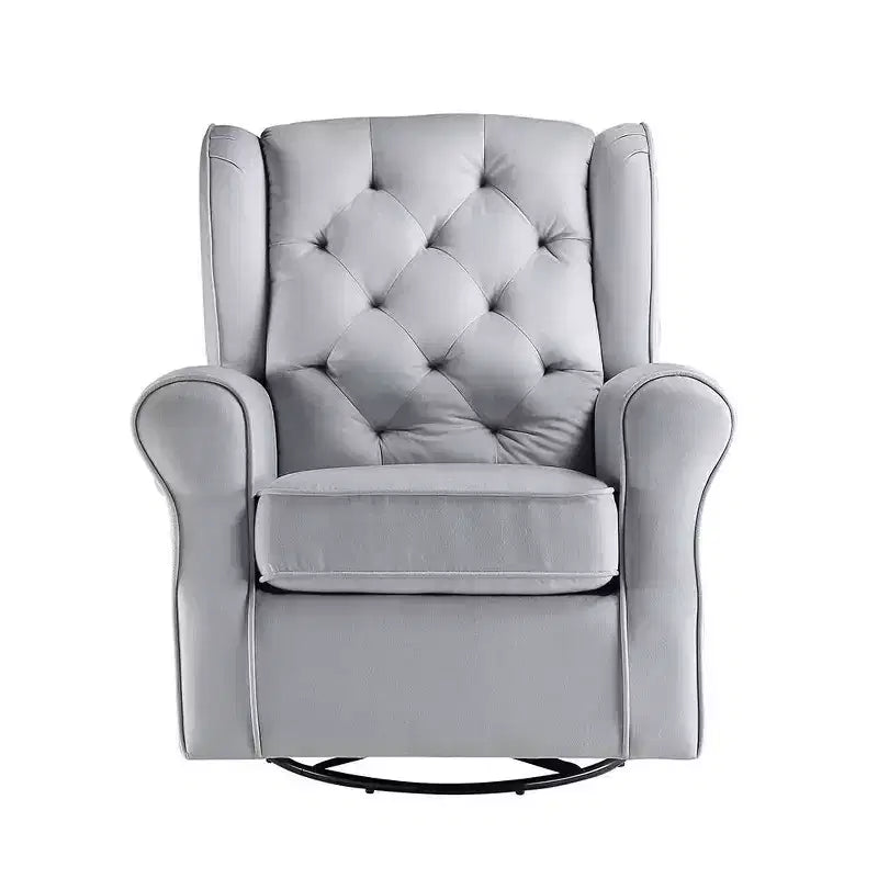 Chaises d'appoint Zeger 35" Tissu gris - Acme Furniture : Pivotantes, coton, structure bois et métal