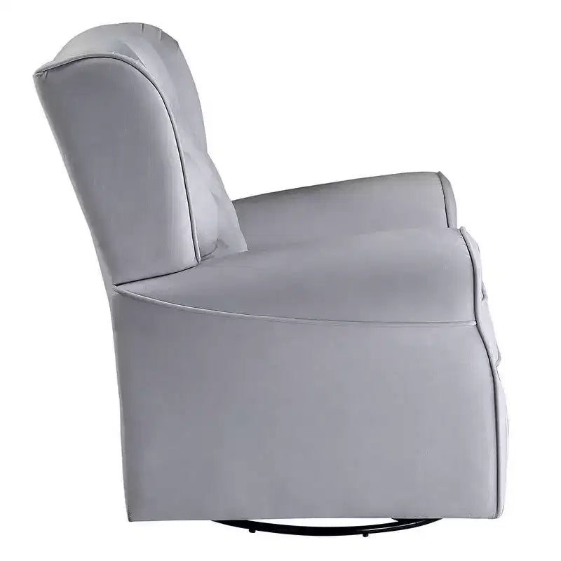 Chaises d'appoint Zeger 35" Tissu gris - Acme Furniture : Pivotantes, coton, structure bois et métal