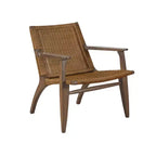 Fauteuil d'appoint Daire naturel : dossier en rotin, cadre en acajou, assise en microfibre - Madison Park
