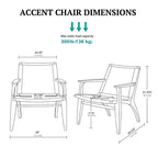 Fauteuil d'appoint Daire naturel : dossier en rotin, cadre en acajou, assise en microfibre - Madison Park