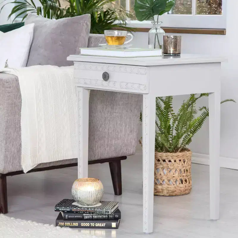Table de chevet Jules avec tiroir Gris clair – Adore Decor