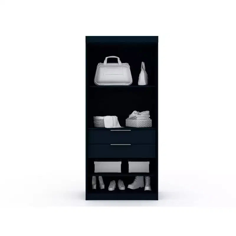 Penderie sectionnelle Mulberry 2.0 bleue - Manhattan Comfort : MDF composite, quincaillerie métallique, kit anti-basculement inclus