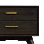 Table de chevet moderne Baly mi-siècle à 2 tiroirs marron - Armen Living : Table de chevet avec rangement, cadre en bois