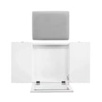 Adler Coiffeuse Miroir avec Plateau Relevable 2 Tiroirs en Bois Traditionnel et Tabouret Rembourré Blanc - Linon