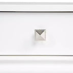 Adler Coiffeuse Miroir avec Plateau Relevable 2 Tiroirs en Bois Traditionnel et Tabouret Rembourré Blanc - Linon