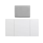 Adler Coiffeuse Miroir avec Plateau Relevable 2 Tiroirs en Bois Traditionnel et Tabouret Rembourré Blanc - Linon