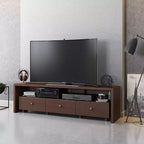 Meuble TV Techni Mobili pour téléviseurs jusqu'à 70" Marron - Hickory : Console moderne avec rangement, finition mate