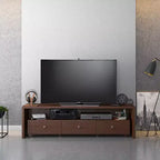 Meuble TV Techni Mobili pour téléviseurs jusqu'à 70" Marron - Hickory : Console moderne avec rangement, finition mate