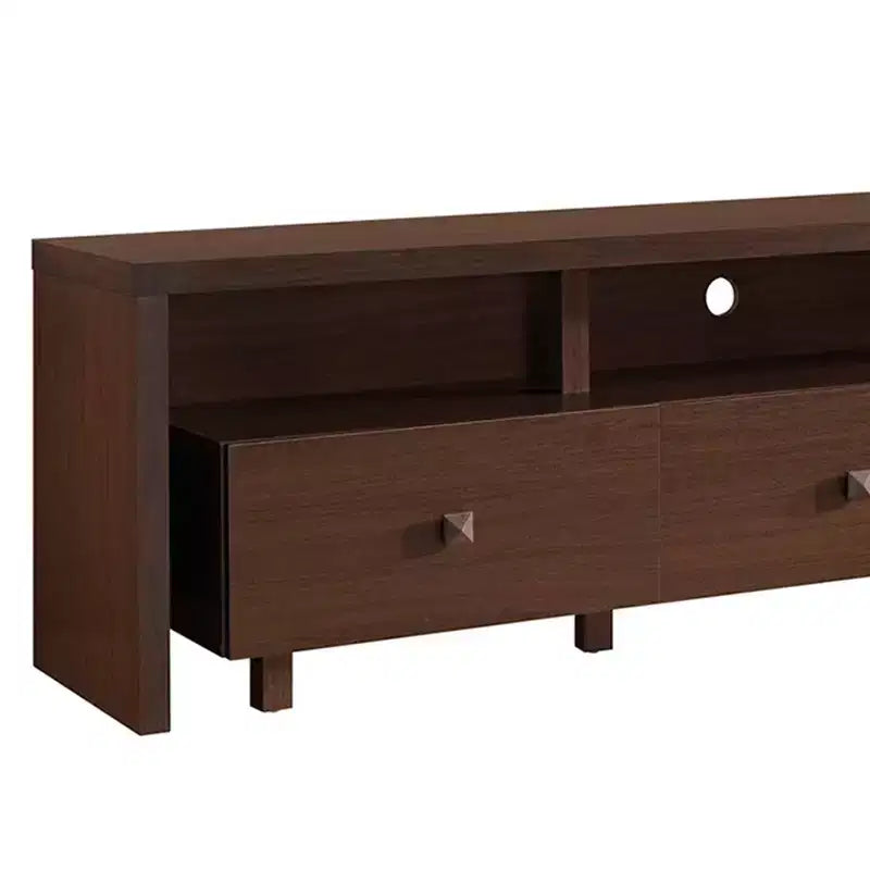 Meuble TV Techni Mobili pour téléviseurs jusqu'à 70" Marron - Hickory : Console moderne avec rangement, finition mate