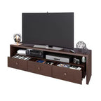 Meuble TV Techni Mobili pour téléviseurs jusqu'à 70" Marron - Hickory : Console moderne avec rangement, finition mate