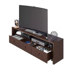 Meuble TV Techni Mobili pour téléviseurs jusqu'à 70" Marron - Hickory : Console moderne avec rangement, finition mate