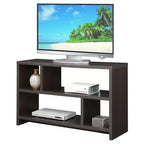 Meuble TV console Northfield pour téléviseurs jusqu'à 50 po avec étagères Espresso - Breighton Home : Moderne milieu de siècle, MDF, Rangement ouvert