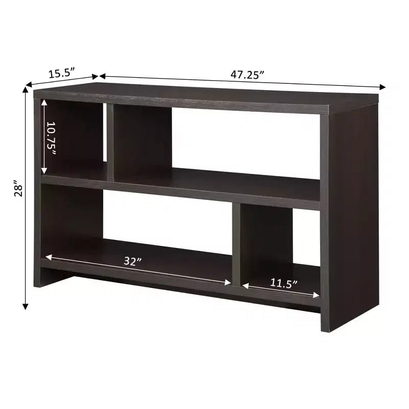 Meuble TV console Northfield pour téléviseurs jusqu'à 50 po avec étagères Espresso - Breighton Home : Moderne milieu de siècle, MDF, Rangement ouvert