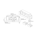 Meuble TV Lums pour téléviseurs jusqu'à 80" Ciment/Chêne recyclé - miBasics : Console média industrielle avec rangement