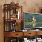 Meuble TV artisanal moderne en chêne - Home Styles : avec éléments supérieurs et bibliothèques, compatible TV 60 pouces