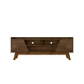 Marcus Mid-Century Modern 5 Shelf TV Stand for TVs up to 65" Rustic Brown - Manhattan Comfort: Entertainment Center, Media Console