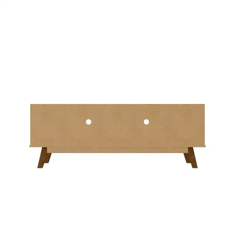 Meuble TV Marcus 5 étagères, style moderne du milieu du siècle, pour TV jusqu'à 65", brun rustique - Manhattan Comfort : Meuble de divertissement, console multimédia
