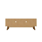 Meuble TV Marcus 5 étagères, style moderne du milieu du siècle, pour TV jusqu'à 65", brun rustique - Manhattan Comfort : Meuble de divertissement, console multimédia