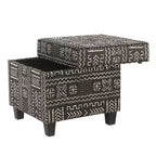 Pouffe de rangement carré avec couvercle amovible Onyx - HomePop : Rembourré, Forme rectangulaire