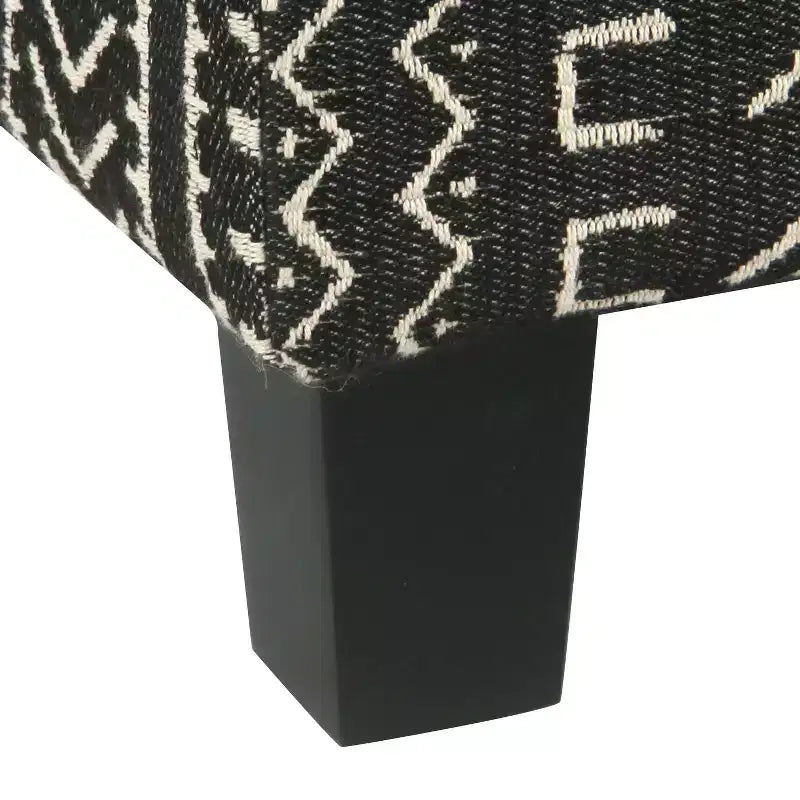 Pouffe de rangement carré avec couvercle amovible Onyx - HomePop : Rembourré, Forme rectangulaire